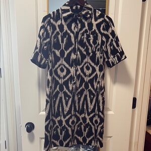Black and White Patterned Women's Dress